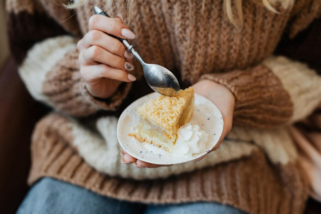 A piece of pie on a plate