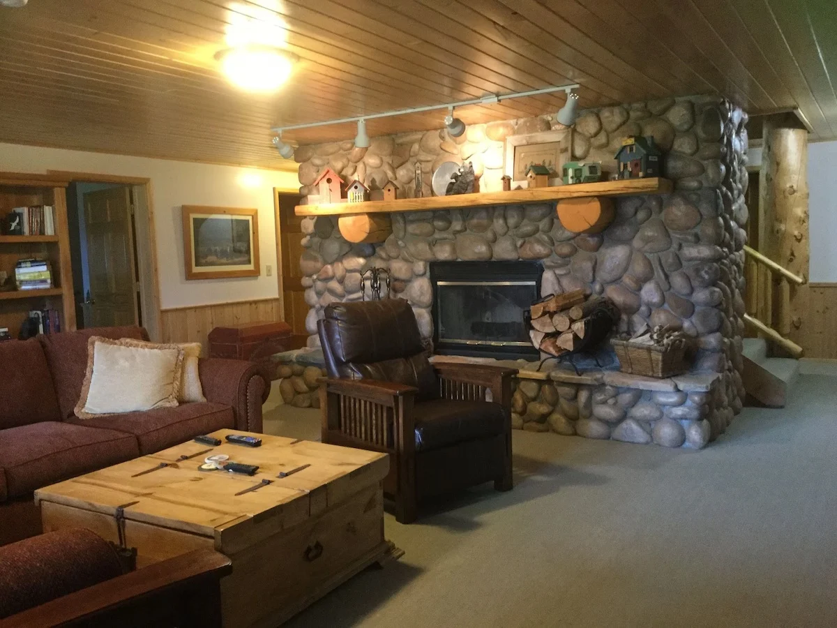 living room with fireplace
