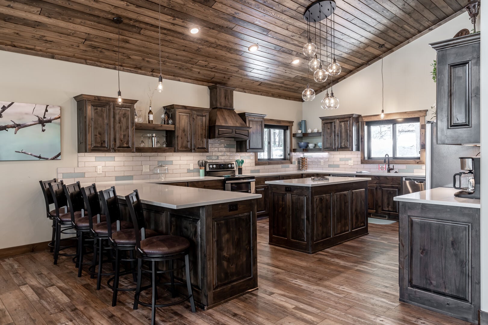large kitchen in cabin
