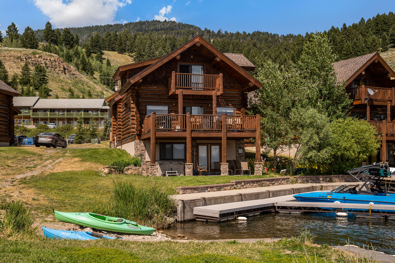 large cabin on lake
